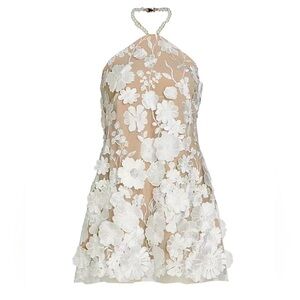 Elliatt Floral 3D Mini Dress - White and Cream Callista Dress